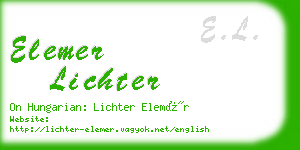 elemer lichter business card